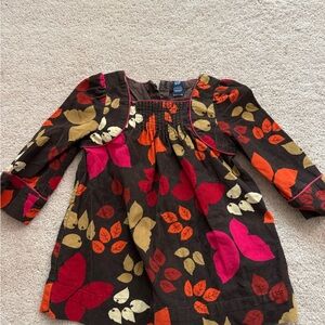 GAP Toddler Dress with Red and Orange Leaf Pattern